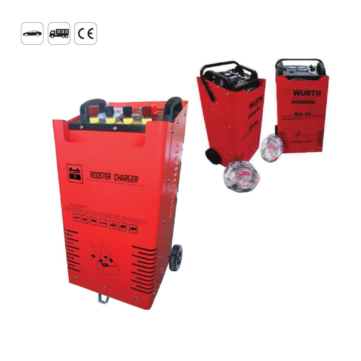 เครื่องชาร์จแบตเตอรี่พร้อมสายบูสเตอร์ 12/24V
