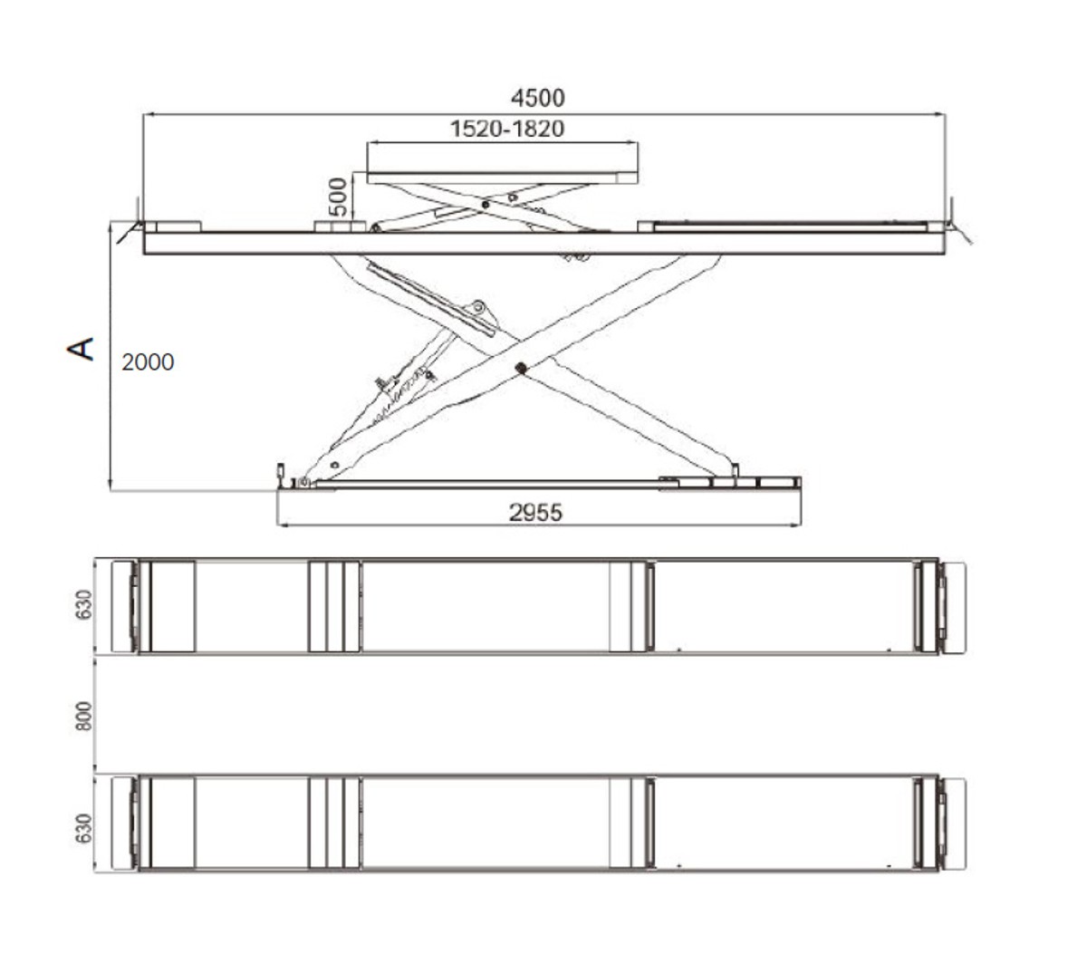 ลิฟต์เอ็กซ์ตั้งศูนย์ ไฮดรอลิกไฟฟ้า 4.5 ตัน